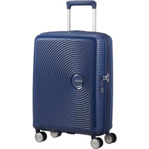 American Tourister Soundbox Trolley da cabina, 55 cm | Blu Navy Notte, trolley rigido espandibile, 55H x 40W x 20D cm, 35.5/41 L, 2.6 kg, con lucchetto TSA