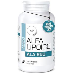 Mekià®Potente acido alfa lipoico il migliore 650 mg. ala integratore 120 Capsule Dosaggio-integratore per nervi e benessere mente - integratore Naturale alpha lipoic acid 100% Copertura 4 Mesi