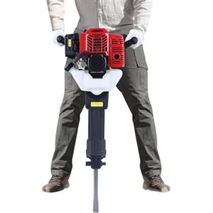 DGJMuu Martello demolitore a benzina da 52 cc, martello a percussione a 2 tempi, frantoio per calcestruzzo, trapano 2,5 CV, con trapano * 2 + paletta dosatrice + imbuto + filtro + piccoli accessori * 7