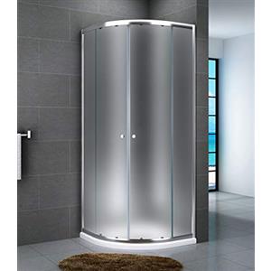 Yellowshop - Box Doccia Angolare 70 80 90 100 120 Cabina Bagno In Cristallo 6 MM Rettangolare Quadrato Curvo Serie Smart (Cm 80 x 80 Curvo Semicircolare, Cristallo 6mm Puntinato Opaco)