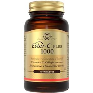 Solgar Ester-C Plus Vitamina C Difese Immunitarie 1000 mg 90 Tavolette | Con Ester-C® e bioflavonoidi. La vitamina C contribuisce alla riduzione della stanchezza e dell'affaticamento
