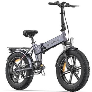 Fafrees Bici Elettrica Pieghevole,Autonomia 40-120km, 7 Velocità,48V 13Ah con Pneumatici Extra larghi 20×4.0, E-bike da per Ogni Terreno & MTB ENGWE EP-2 PRO (Grigio)