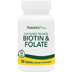 Nature's Plus - Biotin & Folate Integratore Alimentare Confezione 30 Tavolette