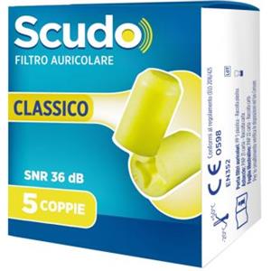 PASQUALI Srl Earplug Scudo Classic - 5 Coppie di Tappi Auricolari - Elimina Rumori per Dormire e Lavorare