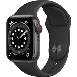 Apple Watch Series 6 Alluminio 40 mm (2020) | GPS + Cellular | grigio siderale | Cinturino Sport nero