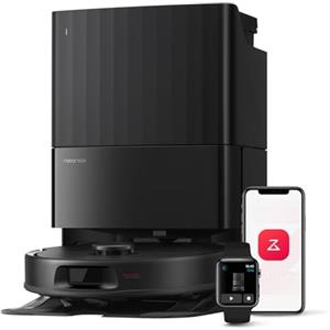 roborock QV 35A Robot Aspirapolvere, Antigroviglio, 8000Pa, Panno Sollevabile, Autolavaggio, Asciugatura ad Aria, Stazione Tutto in Uno, Evitare gli Ostacoli, Strategie di Pulizia dei Tappeti, Nero