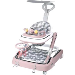 Kedia Girello per bambini, giocattolo per bambini, gioco e girello, pedaliera, altezza regolabile (65 x 58 x 90 cm, rosa)