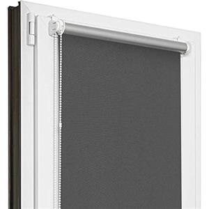 Estika Tenda a rullo oscurante senza forare - Larghezza: 35 cm - Altezza: 120 cm - Colore: Grafite - Tenda per finestre e porte, protezione solare, per interni, kit di montaggio incluso