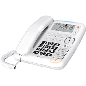 Alcatel TMAX 70 - Telefono Fisso con Cavo per Anziani - Ampio Display - Tasti Grandi - Funzione Vivavoce - Audio Boost - Blocco chiamate - Suoneria Extra Forte - Bianco