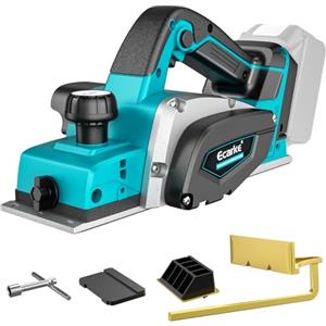 Ecarke Pialla senza fili da 750 W per batteria Ma Kita da 18 V, pialla elettrica per legno senza spazzole, 15000 giri/min, larghezza 82 mm, regolazione profondità 0-2 mm, ideale per la lavorazione del