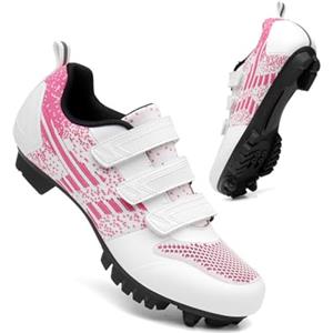 ENEN Scarpe MTB Uomo, Scarpe da Ciclismo Uomo, Scarpe Spinning Donna, Scarpe MTB SPD, Graffiti Scarpe Mountain Bike Compatibili con Pedali SPD 2 Bulloni con Tacchette, Scarpe Bici