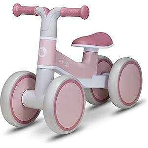 LIONELO VILLY Bicicletta senza pedali per bambini da 1 a 3 anni o 30 kg, con 4 ruote, Ammortizzatore anteriore e sedile ergonomico, Un regalo perfetto per ragazze e ragazzi