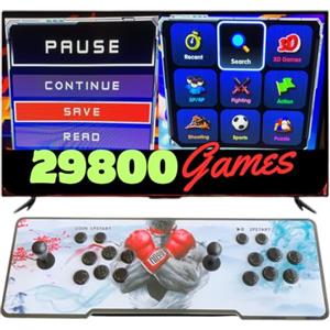 Generic Macchina Arcade Console con 26800 Giochi Retrò Originali e Giochi 3D, LED che cambiano colore e sistema audio e joystick ovali