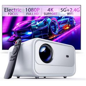 Riatanxi Proiettore Portatile Risoluzione 1080P Nativo: 18000 Lumen Videoproiettore con Sistema Android, Supporto WiFi e Proiezione da Smartphone, Adatto per Casa e Ufficio
