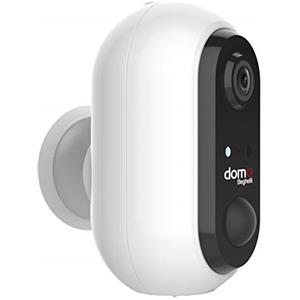Beghelli - Telecamera Wifi Esterno FullHD, Batteria Ricaricabile, Videocamera Sorveglianza con Sensore Movimento, Visione Notturna, Ottica Grandangolo 130°, Dom-e, Compatibile con Alexa e Google Home