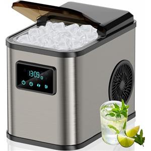 KeeGone Macchina Ghiaccio macchina per il ghiaccio Macchina per Ghiaccio Autopulente Serbatoio acqua da 2 litri 15KG in 24 H 2 formati di cubetti di ghiaccio Macchina per Casa/Cucina/Ufficio/Bar