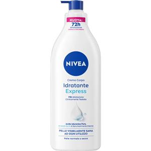 NIVEA Crema Corpo Idratante Express 500ml - Idratazione 72h, Formula Leggera con Acido Ialuronico e Minerali Marini per Pelle Normale o Secca