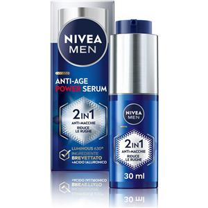NIVEA MEN Anti-Age Power Serum Anti-Macchie 30 ml - Siero Viso Uomo con Acido Ialuronico e Thiamidol per Pelle Giovane e Senza Macchie