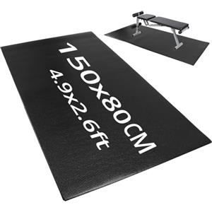QWORK® Tappetino per Attrezzi per Esercizi, 150 x 80 x 0,6 cm, Tappeto Palestra in PVC ad Alta Densità - Fonoassorbente e Antiscivolo