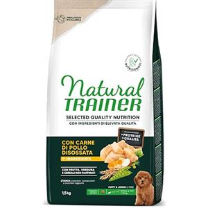 Natural Trainer Crocchette per Cani Mini Puppy e Junior con Pollo - 1,5 kg