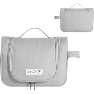 Cozary Beauty Case da Viaggio per Donna Uomo, Borsa da toilette da viaggio con Gancio, Portatile Impermeabile Beauty Case (Grigio)