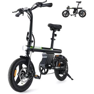 Finbike 14 Bici Elettrica Pieghevole, 7.8AH Batteria, Autonomia di 35-45 KM Bici Pieghevole da Città, Motore 250W, 3 Modalità Di Velocità, E-Bike per Adulti E Adolescente