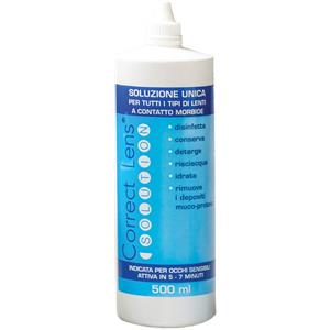 SANIFARMA Correct Lens Solution 500ml - Soluzione unica per lenti a contatto morbide, disinfetta e idrata, indicata per occhi sensibili