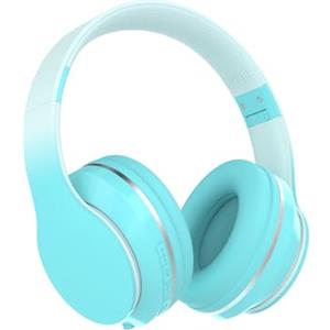 Xunpuls Cuffie wireless per bambini, con microfono, suono stereo, 10 ore di riproduzione, pieghevoli e regolabili, cuffie Bluetooth 5.1 per adulti, scuola, viaggi (verde)