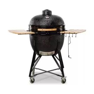 Kamado Bono Barbecue a carbone kamado bono grande 23 in ceramica nero con rotelle 76x66x90 cm
