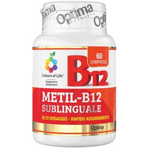 Optima Naturals Metil B12 Sublinguale 60 Compresse - Vitamina B12 ad Alto Dosaggio, Gusto Fragola, Alta Biodisponibilità