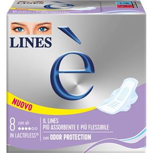 FATER SpA LINES Assorbenti con Ali DWCT 8 Pezzi - Alta Assorbenza e Freschezza Duratura