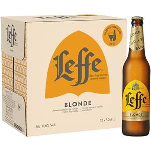 Leffe Blonde, Birra Bottiglia, Cassa, Pacco da 12x50cl