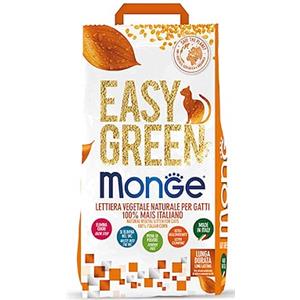 Monge Lettiera Easy Green 100% Mais Italiano - Lettiera Vegetale Naturale Soft Touch 10L
