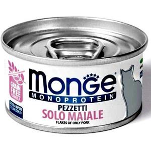 MONGE GATTO UMIDO 80 G MONOPROTEICO ADULTO PEZZETTI SOLO MAIALE LATTINA