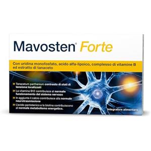 Mavosten Forte - Complesso di micronutrienti di alta qualità con acido alfa-lipoico, uridina monofosfato, tutte le vitamine del gruppo B e calcio, per favorire la salute dei nervi - 20 compresse
