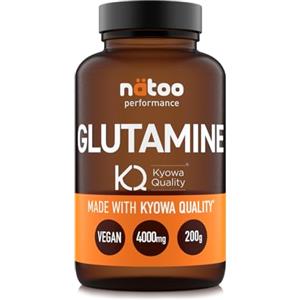 Nätoo Glutamine Performance 200g | Integratore di Aminoacidi con L Glutammina Pura Kyowa® | Recupero Muscolare e Alto Assorbimento | Post Workout con 50 Dosi per confezione | Formula Premium Vegan