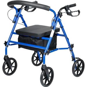 Ortopal Rollator Deambulatore [STRUTTURA RESISTENTE ULTRALEGGERA] Carrello per Anziani per Camminare - Deambulatore Pieghevole, Facile da montare, Altezza Regolabile - Ruote Grandi