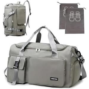LIAMERHE 3 in 1 Zaino Borsone da Viaggio per Donna Uomo 42L Borsa Sportiva Impermeabile con Scomparto Scarpe Borsa Palestra Duffel per Sport/Viaggi