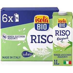 Isola bio, Bevande al latte di riso bio, senza glutine, senza zuccheri, 6x1L