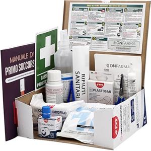 ONFARMA KIT REINTEGRO pronto soccorso pacchetto di medicazione conforme DM 388 allegato 2 per aziende fino a 2 lavoratori e mezzi aziendali