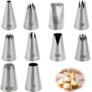 Knocery Grandi Beccucci Sac a Poche Professionali Beccuccio, Estrusore a Stella per la Decorazione di Cupcake e Torte, lo Strumento Ideale per Gli Amanti Della Pasticceria