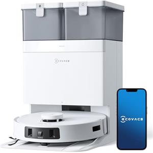 ECOVACS DEEBOT T30C Pro OMNI Robot Aspirapolvere Lavapavimenti con Stazione Pulizia, Aspirazione 12800Pa, Spazzola ZeroTangle 2.0, TruEdge, Svuotamento Automatico, Asciugatura a 45°C, Assistente YIKO