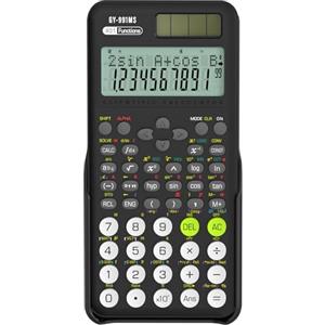 NEWYES Calcolatrice Scientifica, 991MS Calcolatrice per Studenti con 401 Funzioni e Display a Due Righe, Calcolatrice Scientifica con Custodia Protettiva, Adatta per Scuole e Aziende(nero)