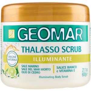 GEOMAR | Thalasso Scrub Corpo Illuminante, con Sale Marino del Mar Morto e Sale di Epsom, Olio di Mandorle Dolci, Riso, Cedro e Limone, estratti botanici, 95% di Origine Naturale, Made in Italy, 600 g