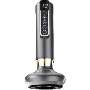 Kouamor Dispositivo di massaggio anticellulite USB a 12 velocità, schermo LED, massaggiatore vibrante ricaricabile senza fili, 12 livelli di riscaldamento + 12 livelli di resistenza alla cellulite, per