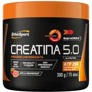 EthicSport CREATINA 5.0 - Creatina evoluta a base di SupraCREA®, con Crea3Power e ATP 200mg - Incrementa le prestazioni fisiche in attività brevi e intense** - doping free tested - 300g