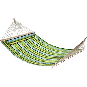 Outsunny Amaca da Giardino per 2 Persone Max 180kg, Amaca da Campeggio in Cotone e Poliestere con Cuscino Rimovibile 340x140cm