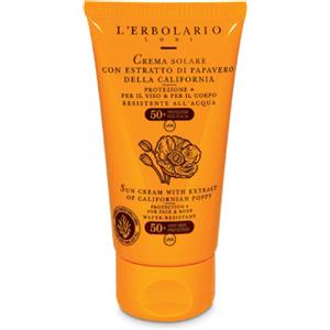 L'Erbolario Crema Solare Viso e Corpo SPF 50 con Estratto di Papavero - 75 ml, Texture Morbida e Resistente all'Acqua