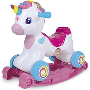 Clementoni - 17753 - Nuvola Dolce Unicorno - Ride On Educativo, Parlante in Italiano E Inglese, 3 in 1 (Cavalcabile, Centro attività, Dondolo), Primi Passi, Giocattolo 1 Anno - Made in Italy