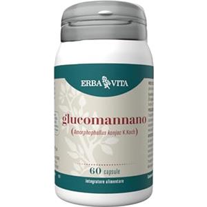 ERBA VITA Integratore Alimentare di Glucomannano, 60 Capsule, Fibra vegetale ricavata dalla radice di Amorphophallus konjac